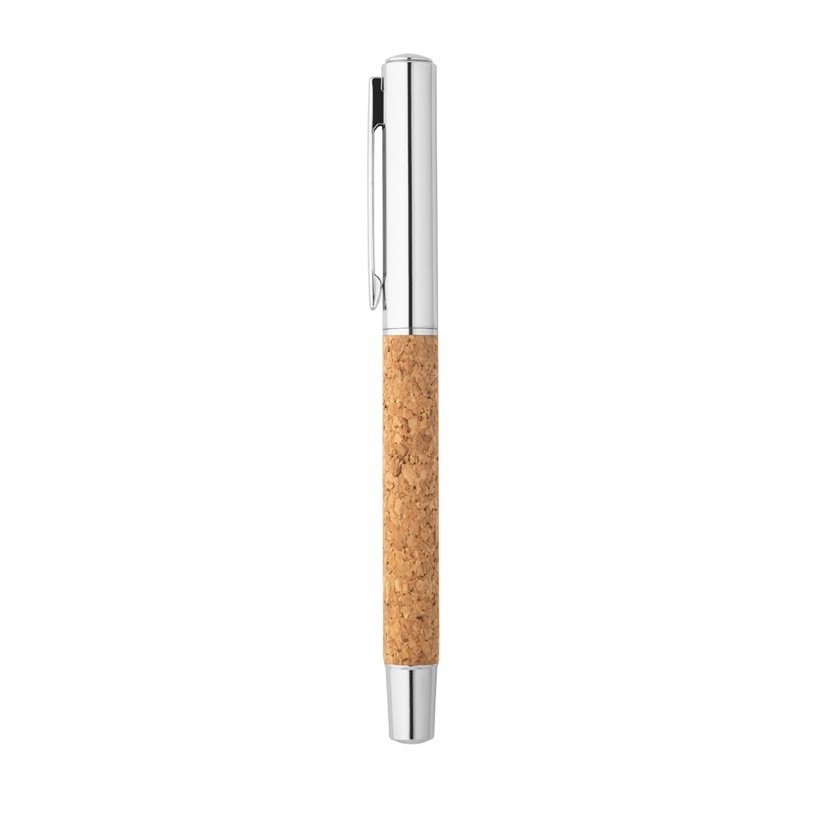 Caneta Roller em Aço Inox Reciclado e Cortiça Andrew