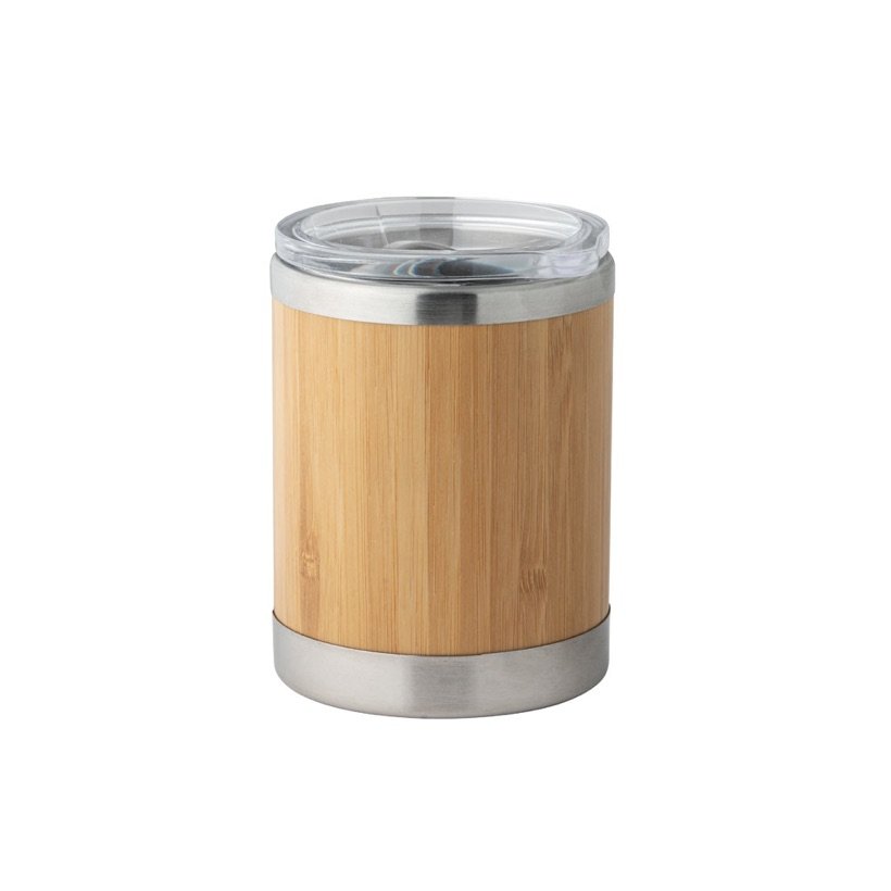 Copo Térmico Lycka com Tampa de Bambu 350ml