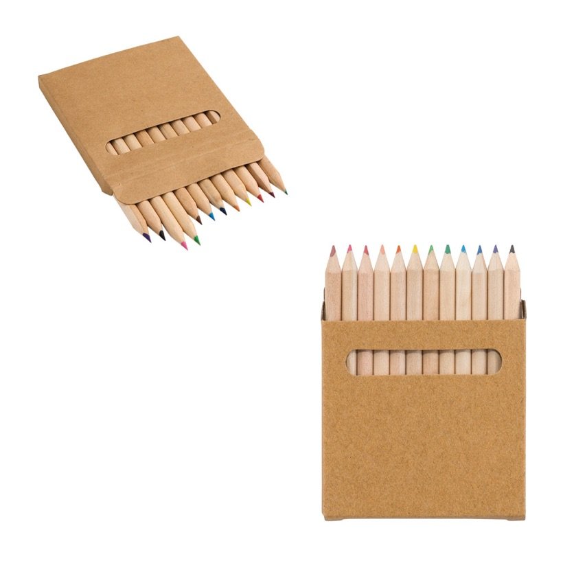 Estojo Quadrado com 12 Lápis de Cor Coloured — Conjunto