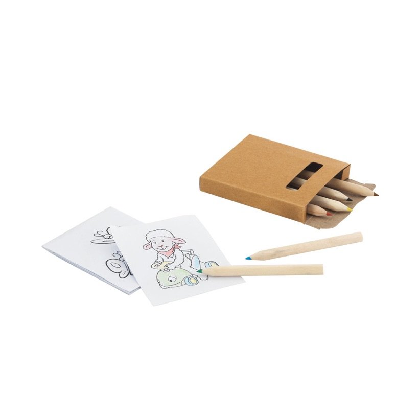 Kit de Pintura Infantil com Mini Lápis de Cor Anim — Conjunto