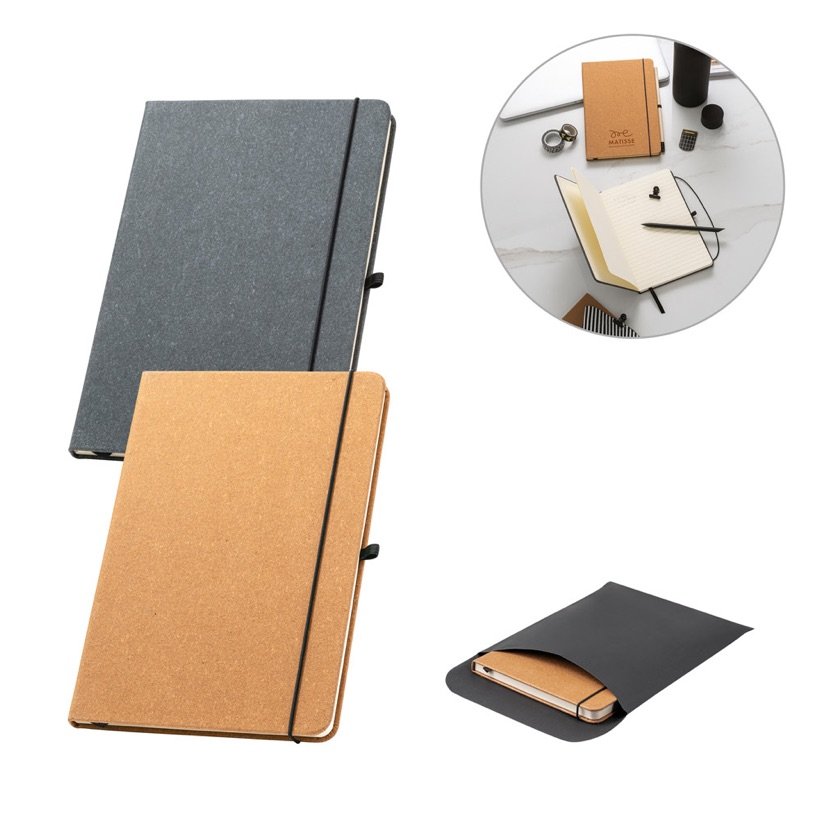 Caderno A5 de Couro Reciclado Matisse II — Conjunto