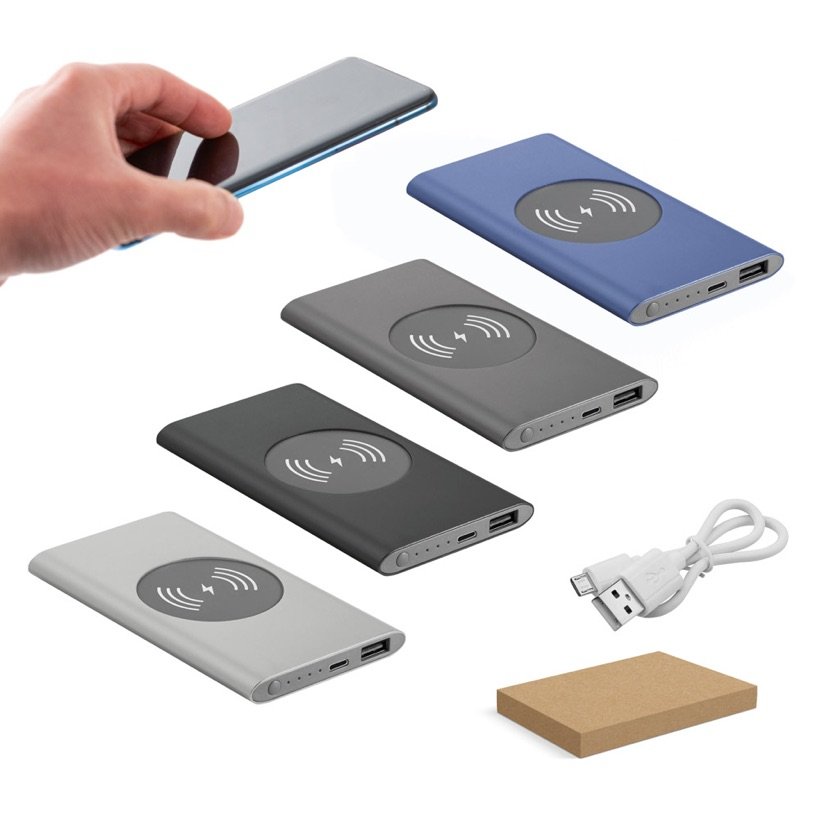 Power Bank Cassini 4.000mAh Wireless Slim — Conjunto