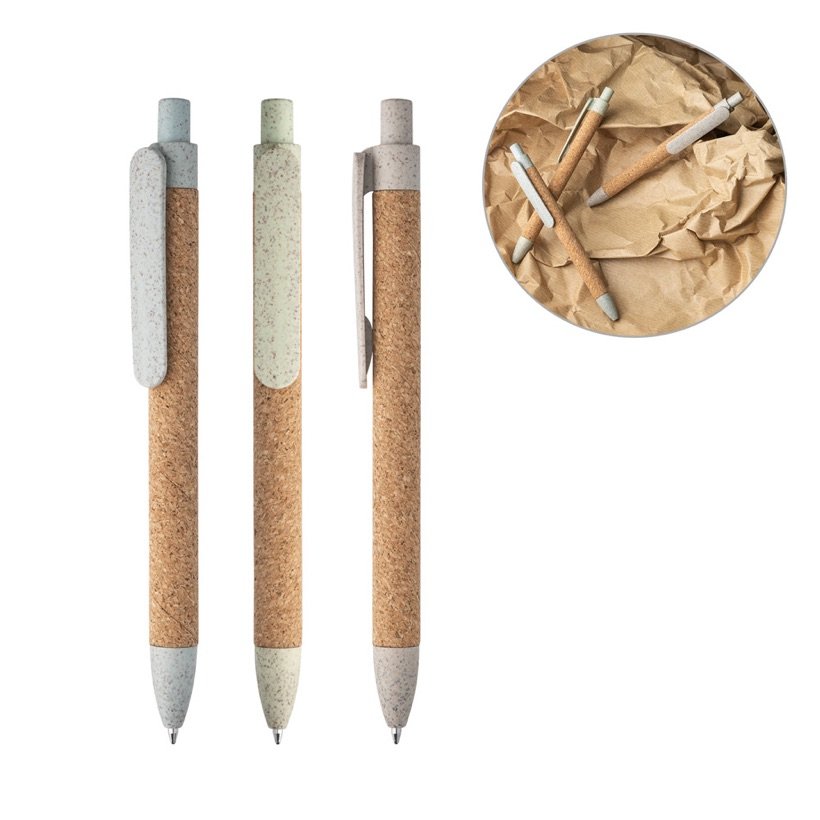 Caneta Esferográfica em Cortiça Goya — Conjunto