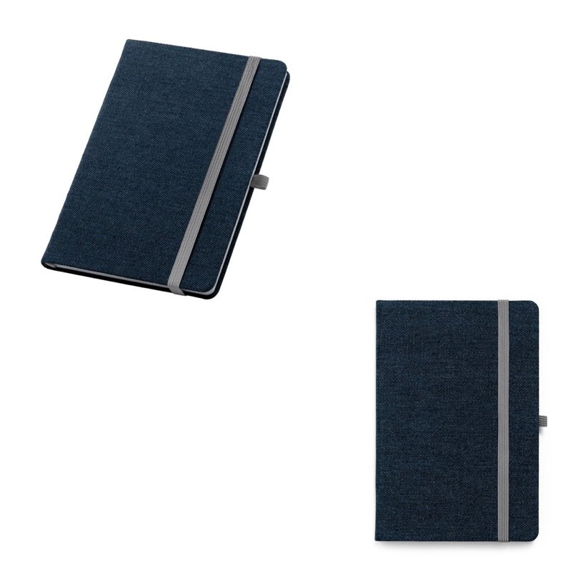 Caderno A5 Tecido Jeans Denim — Conjunto