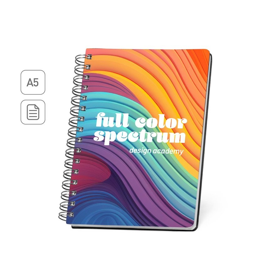 Caderno A5 Full Colour com Argolas Golding — Conjunto