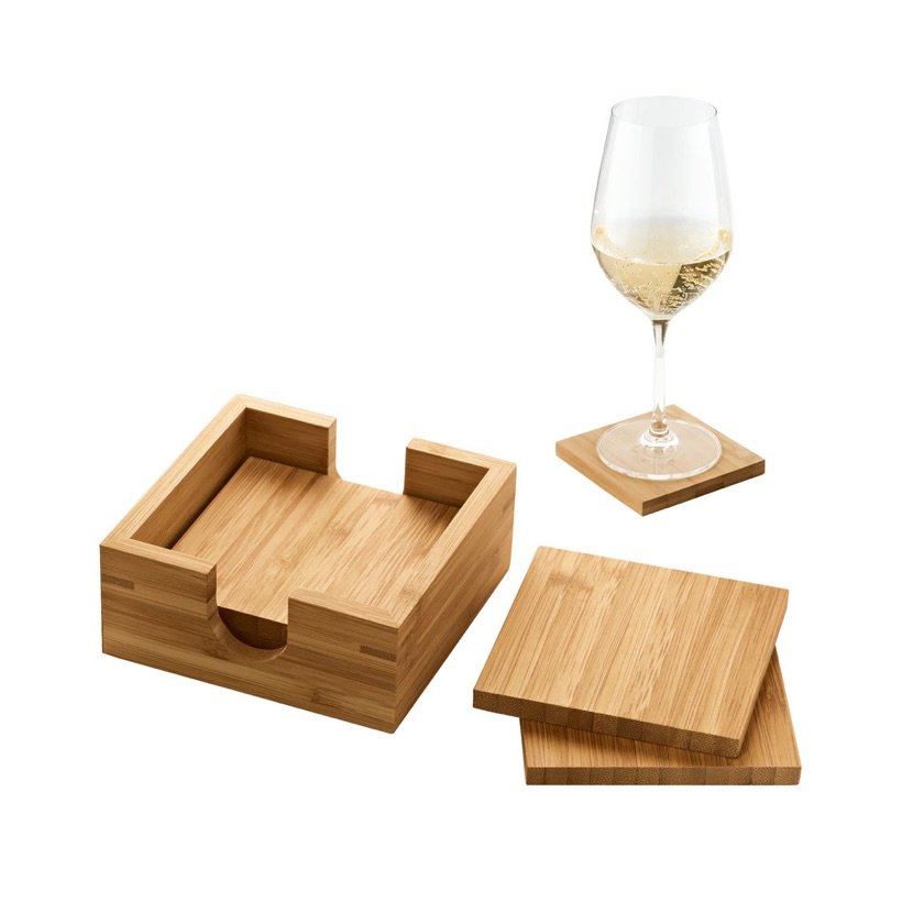 Conjunto de Porta-Copos Gauthier em Bambu — Conjunto