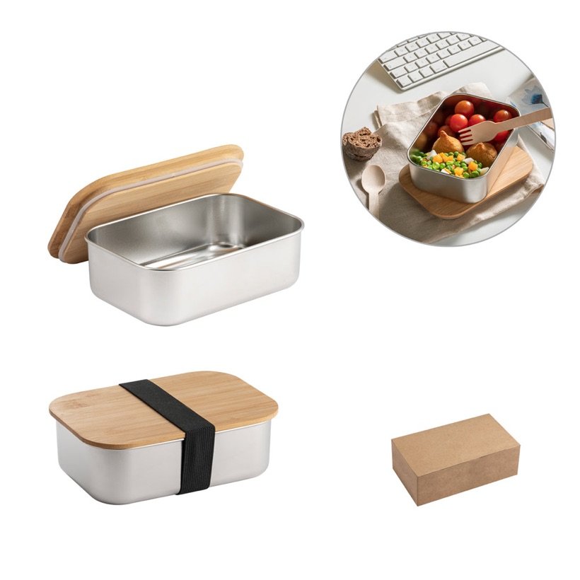 Marmita Shino em Aço Inox e Bambu 800ml — Conjunto