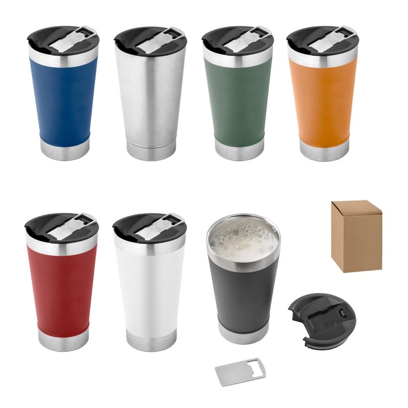 Copo Térmico Halpert com Abridor de Garrafas 630ml — Conjunto