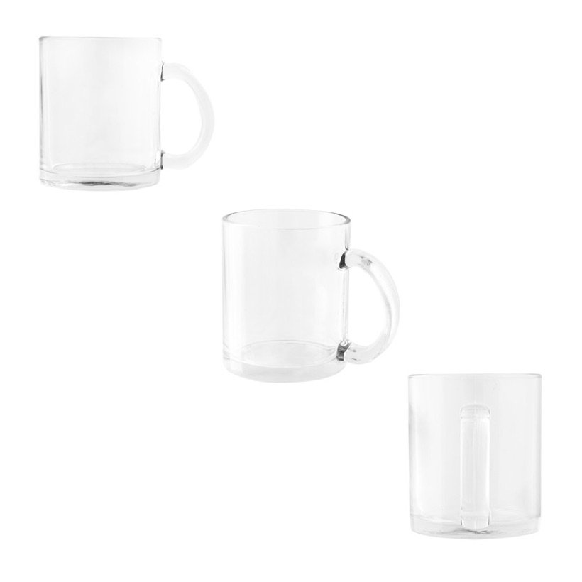 Caneca de Vidro para Sublimação Carmo 350ml — Conjunto