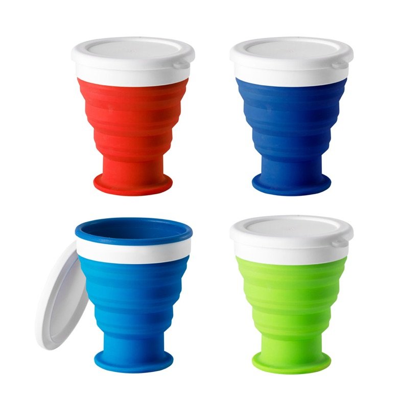 Copo de Viagem Dobrável Modric L em Silicone 400ml — Conjunto