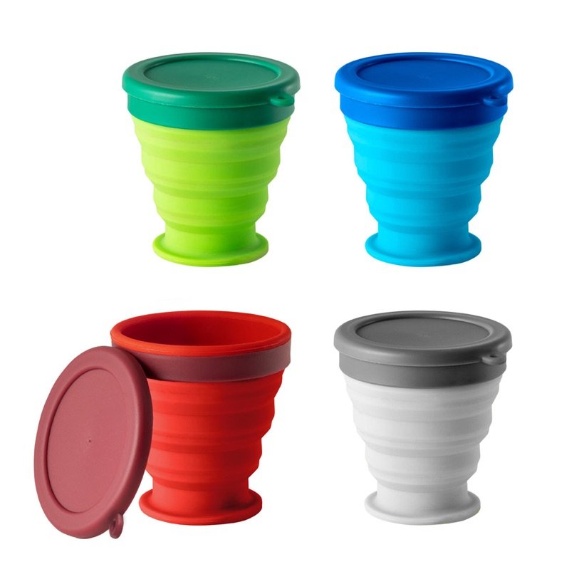 Copo de Viagem Dobrável Orton em Silicone 240ml — Conjunto