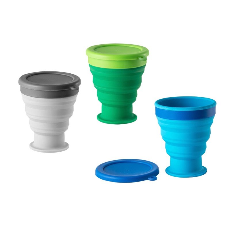 Copo de Viagem Dobrável Orton L em Silicone 400ml — Conjunto