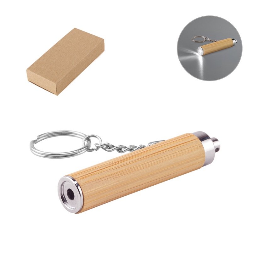Chaveiro Lanterna LED em Bambu Rachel — Conjunto