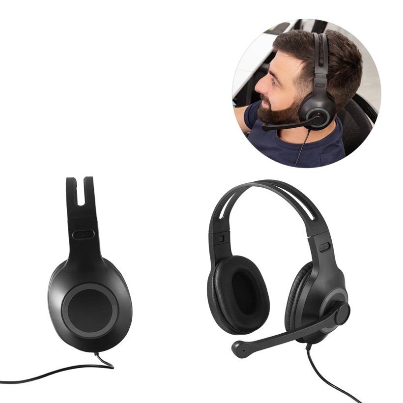 Headset com Fio e Microfone Basculante Kilby — Conjunto