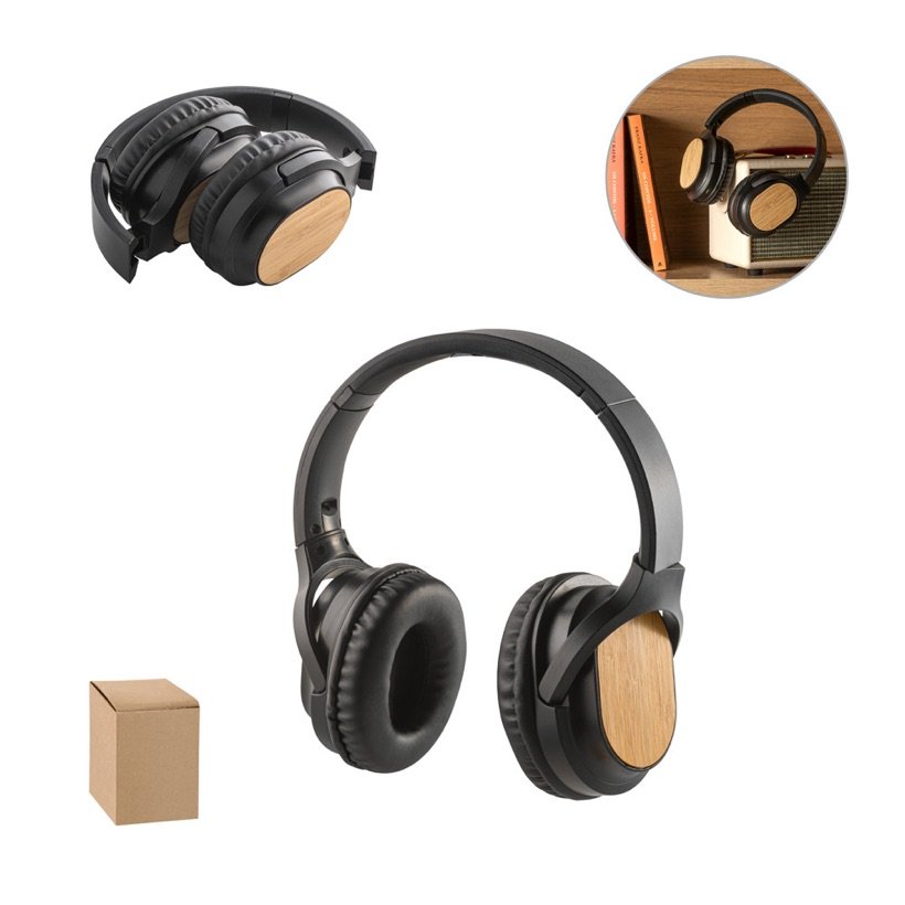 Fone de Ouvido Dobrável em Bambu Gould — Conjunto